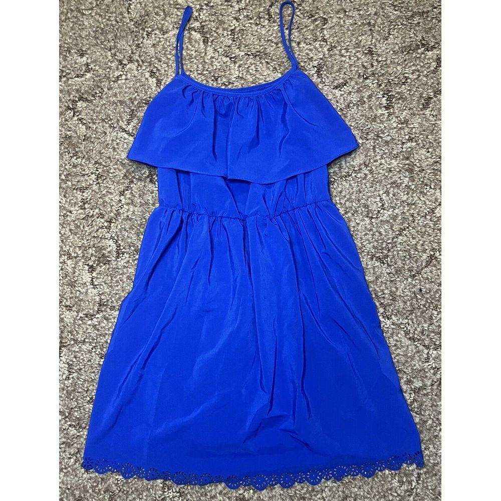 Charlotte Russe Dress Womens Small Royal‎ Blue Lace Trim Sleeveless